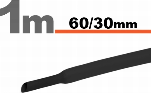 Μαύρος θερμοσυστελλόμενος σωλήνας 60/30 mm