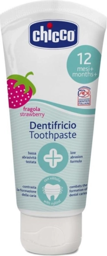 Chicco παιδική οδοντόκρεμα φράουλα χωρίς φθόριο 50 ml (12μ+)