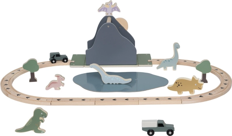 Jabadabado ξύλινη σιδηροδρομική πίστα Dino