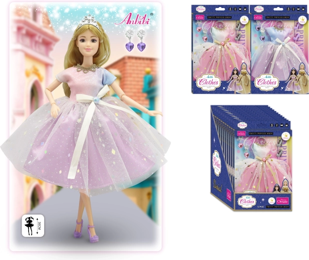 Κλασικό πριγκιπικό φόρεμα για κούκλες 30 cm – πολλοί τύποι