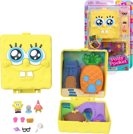 Polly Pocket συμπαγές σετ παιχνιδιού SPONGEBOB SQUAREPANTS με φιγούρες και αξεσουάρ