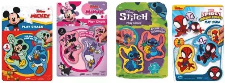 John κιμωλία πεζοδρομίου με στένσιλ Minnie, Spidey ή Mickey - 1 τεμάχιο