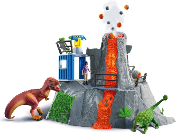Schleich Dinosaurs ηφαίστειο με δεινόσαυρους και την ερευνήτρια Yuki