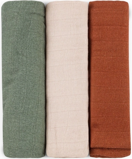 Petite&Mars σετ μπαμπού μουσελίνας πάνες Moussy Earth tones 68 × 68 cm (3 τεμ.)