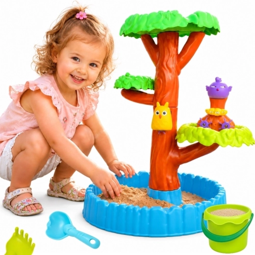 WOOPIE υδάτινο τραπεζάκι και αμμοδόχος Happy Tree 2 σε 1 με 8 αξεσουάρ