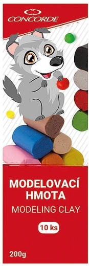 Πλαστελίνη CONCORDE 200 g, 10 χρώματα