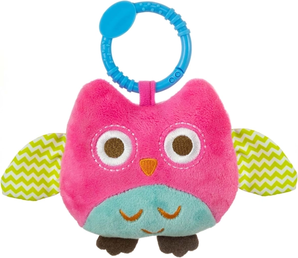 Ροζ κρεμαστή λούτρινη κουκουβάγια Happy Owl