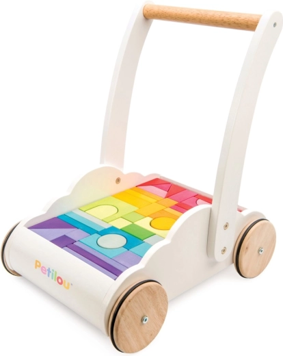 Ξύλινο περπατούρας Rainbow Cloud με κύβους Le Toy Van