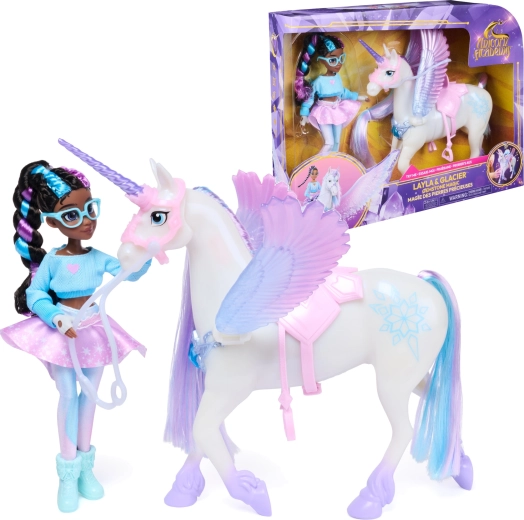 Spin Master Unicorn Academy Layla και μονόκερος Glacier Gemstone Magic με φωτεινά και ηχητικά εφέ