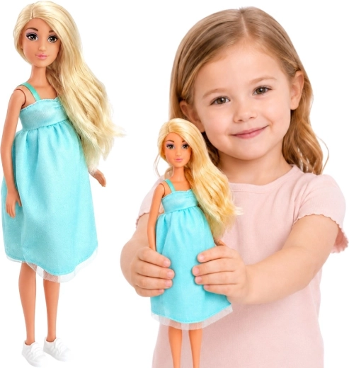 Έγκυος κούκλα Lily Woopie Royal με μωρό, με μπλε φόρεμα