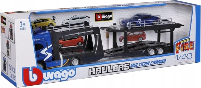 Bburago Street Fire μεταφορέας αυτοκινήτων Iveco σε κλίμακα 1:43