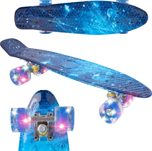 Fiszka skateboard με LED ροδάκια Galaxy