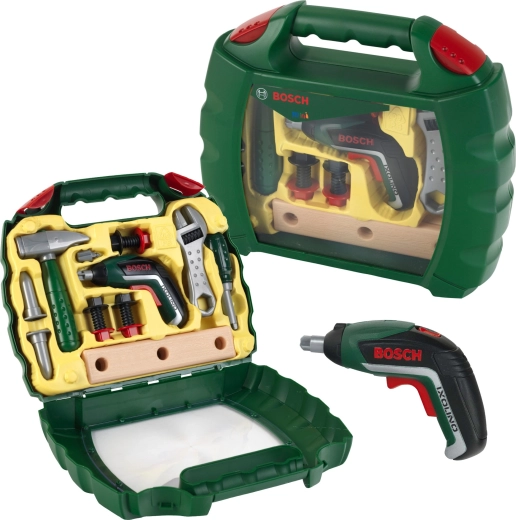 Παιδική εργαλειοθήκη με εργαλεία BOSCH Mini και επαναφορτιζόμενο κατσαβίδι Ixolino II