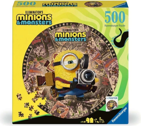 Στρογγυλό παζλ Ravensburger Minions και τέρατα 500 κομμάτια