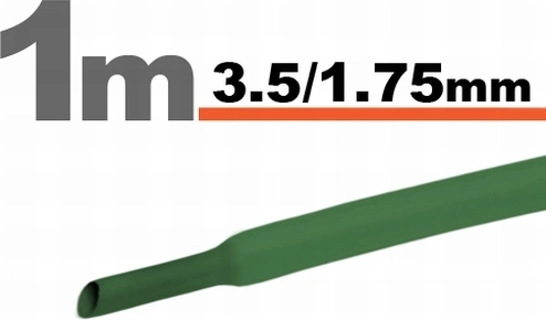 Πράσινος θερμοσυστελλόμενος σωλήνας 3,5 / 1,75 mm