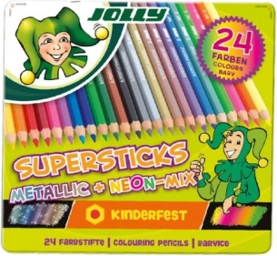 Ξυλομπογιές Supersticks 24 χρώματα, συμπεριλαμβανομένων μεταλλικών και νέον