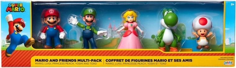 Σετ φιγούρων Super Mario – Mario, Luigi, Peach, Yoshi και Toad (JAKKS Pacific)