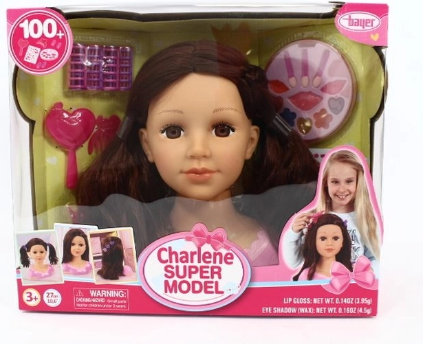 Bayer Charlene Super Model κεφάλι styling με αξεσουάρ, καστανή