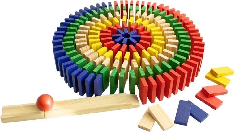 Ξύλινο πολύχρωμο ντόμινο 400 τεμαχίων 2Kids Toys