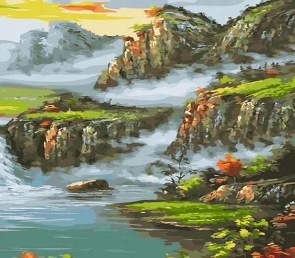Norimpex Ζωγραφική με αριθμούς Ομιχλώδη βουνά 40 × 50 cm