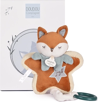 Doudou σετ δώρου λούτρινη αλεπού Timo με νανούρισμα 16 cm