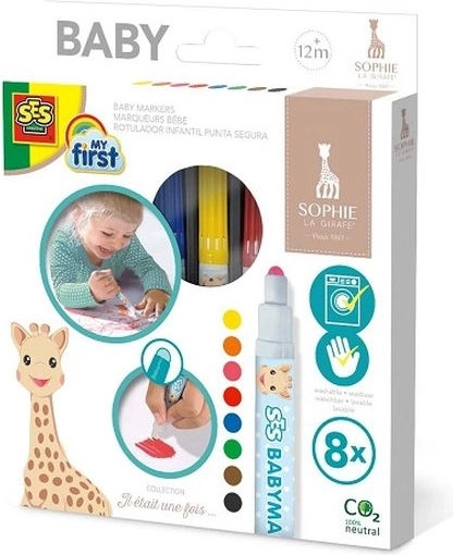 SES Creative my first μαρκαδόροι καμηλοπάρδαλη Sophie – σετ 8 χρωμάτων