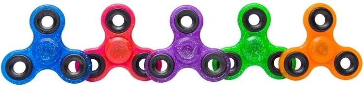 Γκλίτερ fidget spinner 7,5 cm – διάφορα χρώματα - 1 τεμάχιο