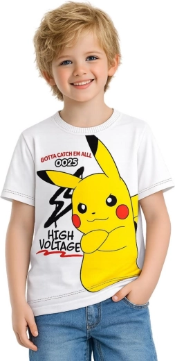 Λευκό βαμβακερό μπλουζάκι Pokémon