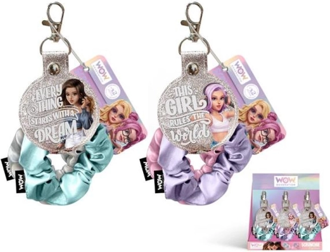 Λαστιχάκια μαλλιών scrunchie με μπρελόκ WOW Generation