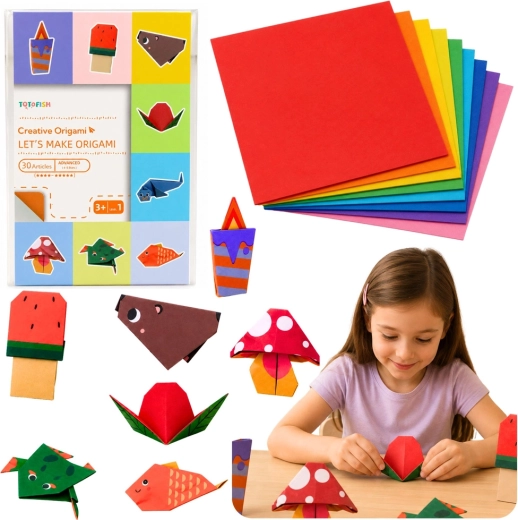 Χρωματιστό τετράδιο origami για παιδιά – ζωάκια, 30 φύλλα