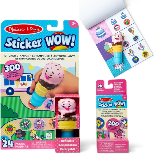 Δημιουργικό σετ αυτοκόλλητων Sticker Wow παγωτό σε χωνάκι Melissa & Doug