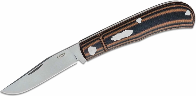 CRKT venandi brown κομψό πτυσσόμενο σουγιάς τσέπης 8 cm, μαύρο-καφέ, G10