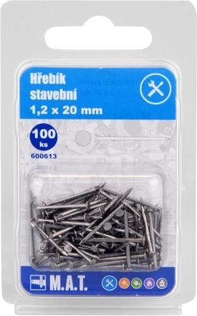 Κατασκευαστικά καρφιά 20 × 1,2 mm, 100 τεμ.