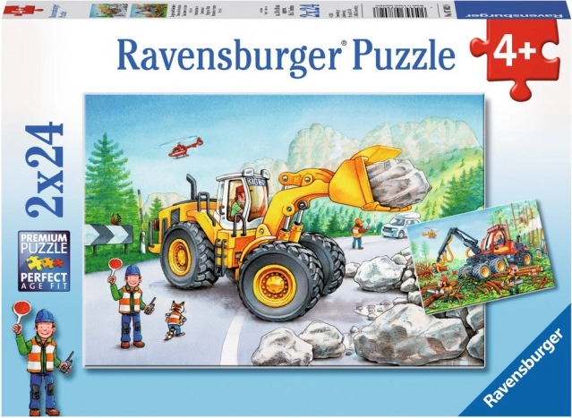 Παζλ Ravensburger Βαριά μηχανήματα σε δράση 2×24 κομμάτια