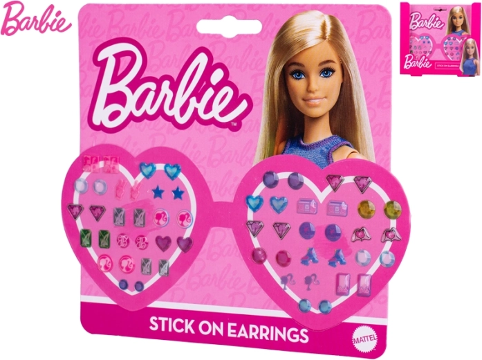 Αυτοκόλλητα σκουλαρίκια BARBIE – σετ 28 ζευγαριών για παιδιά