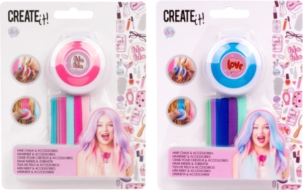 Σετ χρωμάτων μαλλιών με λαστιχάκια CREATE IT!