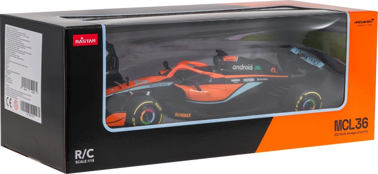 Τηλεκατευθυνόμενο μοντέλο μονοθεσίου McLaren MCL36 Rastar σε κλίμακα 1:18