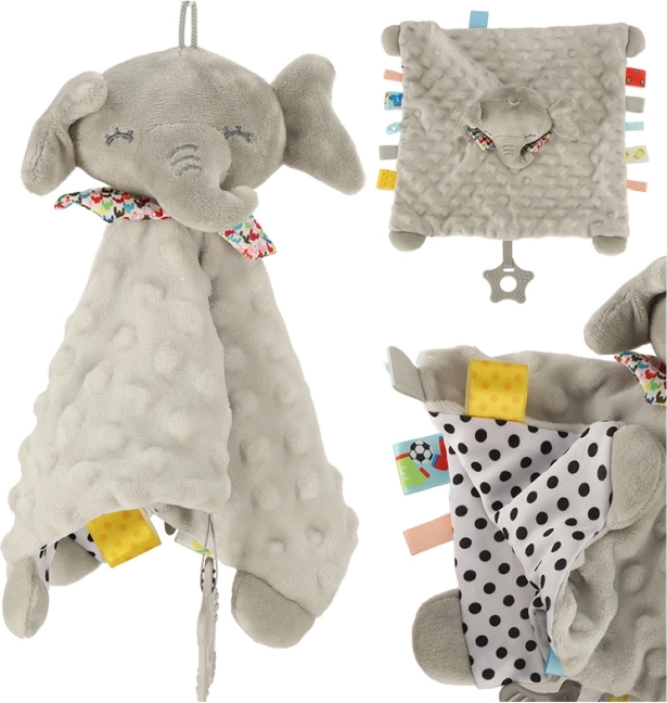 Αισθητηριακό παιχνίδι θροΐζων ελέφαντας με πολύχρωμες ετικέτες