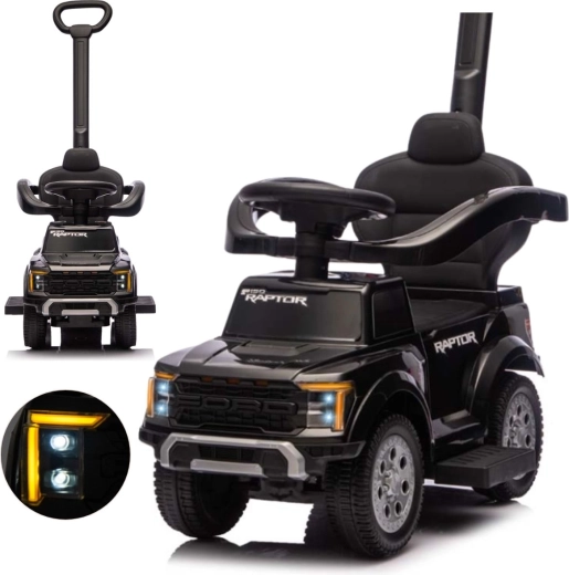Παιδικό οχηματάκι (ride-on) με λαβή καθοδήγησης Ford F-150 3σε1 μαύρο