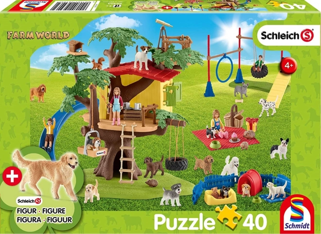 Παζλ SCHMIDT SCHLEICH χαρούμενα σκυλάκια, 40 κομμάτια + φιγούρα