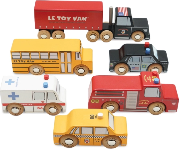 Ξύλινα οχήματα Νέα Υόρκη Le Toy Van - 6 τεμ.
