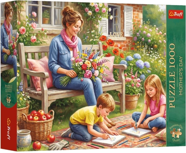 Puzzle Premium Plus οικογένεια στον κήπο 1000 κομμάτια