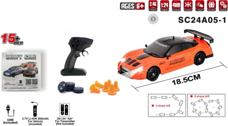 RC drift αυτοκίνητο με τηλεχειριστήριο 4x4
