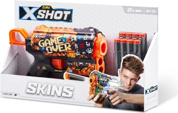 X-Shot Skins Flux – αφρώδες πιστόλι Game Over (8 βέλη)