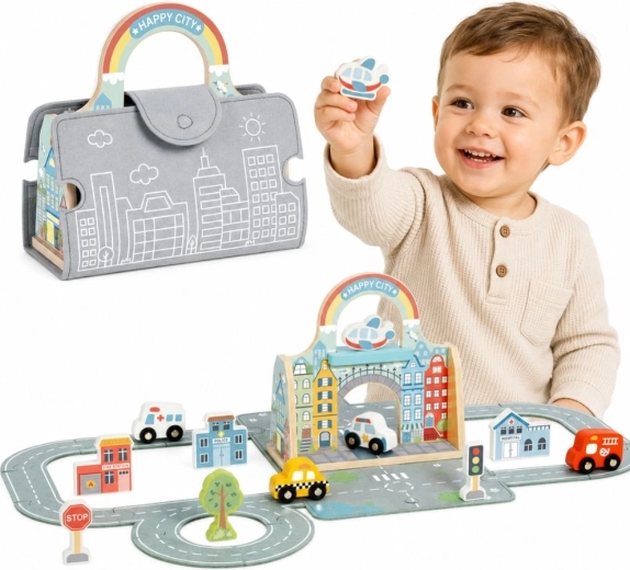Tooky Toy Φορητή πόλη με αυτοκινητάκια σε τσάντα