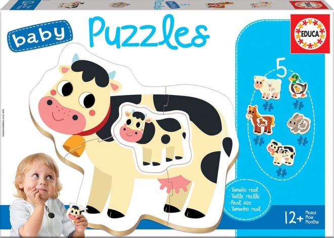 Baby puzzle Ζωάκια στη φάρμα 5 σε 1 (2–4 κομμάτια) EDUCA