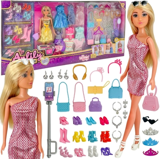 WOOPIE ROYAL μοντέρνα κούκλα Lili με φορέματα και αξεσουάρ