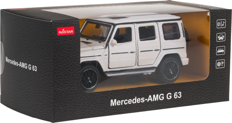 Μεταλλικό μοντέλο 1:32 MERCEDES‑BENZ AMG G63 με ήχο, λευκό Rastar