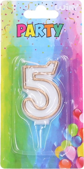 Κερί πάρτι αριθμός 5 χρυσό