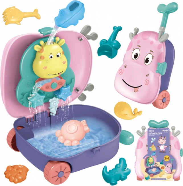 Woopie 3v1 βαλιτσάκι με σετ για άμμο και υδάτινο τραπεζάκι – Pejsek